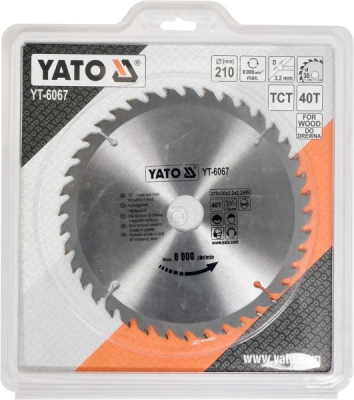 Yato kotouč na dřevo 210 x 30 mm 40z - YT-6067