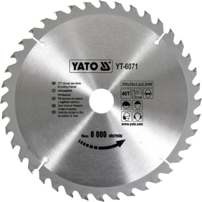 Yato kotouč na dřevo 250 x 30 mm 40z - YT-6071
