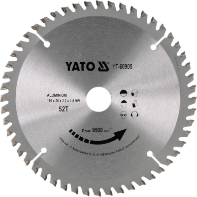 Yato kotouč na hliník 160 x 20 mm 52z - YT-60905