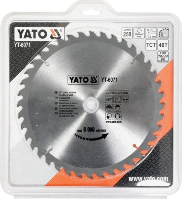 Yato kotouč na dřevo 250 x 30 mm 40z - YT-6071