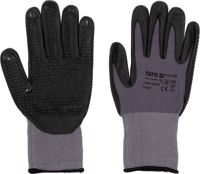 Yato pracovní rukavice nylon/nitril vel.10 černé - YT-74759