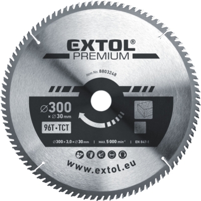 Kotouč pilový s SK plátky, ⌀300x3,0x30mm, 96T EXTOL PREMIUM