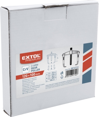 Stahovák dvouramenný, kovaný, rozpětí 120, hloubka 100mm EXTOL PREMIUM