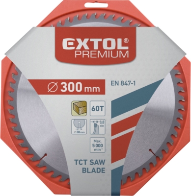 Kotouč pilový s SK plátky, ⌀300x3,0x30mm, 60T EXTOL PREMIUM