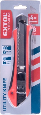 Nůž ulamovací s kovovou výztuhou a zásobníkem, 18mm Auto-lock EXTOL PREMIUM
