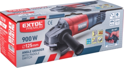 Bruska úhlová s pádlovým vypínačem, 125mm, 900W EXTOL PREMIUM