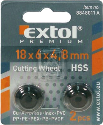 Kolečko řezací, 2ks 18x4x4,8mm EXTOL PREMIUM