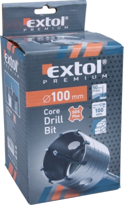 Vrták na beton EXTOL PREMIUM 100mm korunkový SDS plus