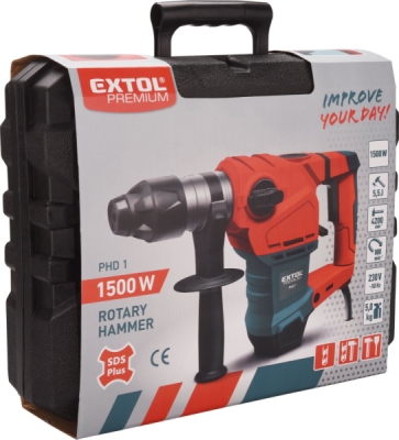 Vrtací kladivo EXTOL PREMIUM 1500W , SDS+, PHD 1 5,5J