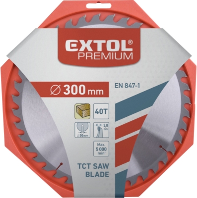 Kotouč pilový s SK plátky, ⌀300x3,0x30mm, 40T EXTOL PREMIUM