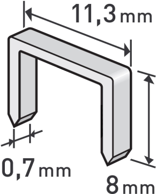 Spony, balení 1000ks, 8mm, 11,3x0,52x0,70mm EXTOL PREMIUM
