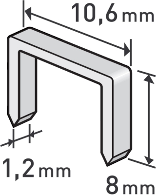 Spony, balení 1000ks, 8mm, 10,6x0,52x1,2mm EXTOL PREMIUM