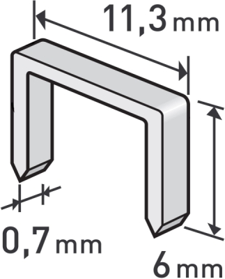 Spony, balení 1000ks, 6mm, 11,3x0,52x0,70mm EXTOL PREMIUM