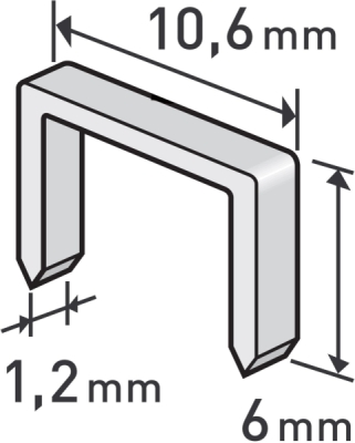 Spony, balení 1000ks, 6mm, 10,6x0,52x1,2mm EXTOL PREMIUM