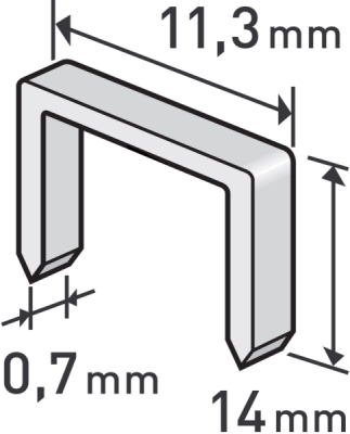 Spony, balení 1000ks, 14mm, 11,3x0,52x0,70mm EXTOL PREMIUM