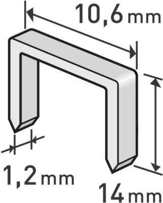 Spony, balení 1000ks, 14mm, 10,6x0,52x1,2mm EXTOL PREMIUM