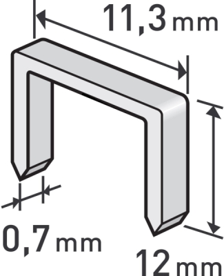 Spony, balení 1000ks, 12mm, 11,3x0,52x0,70mm EXTOL PREMIUM