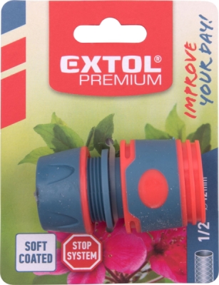 Rychlospojka na hadici, 1/2", STOP ventil EXTOL PREMIUM