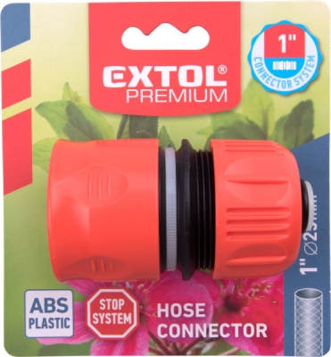 Rychlospojka na hadici 1"systém, STOP ventil, ABS EXTOL PREMIUM