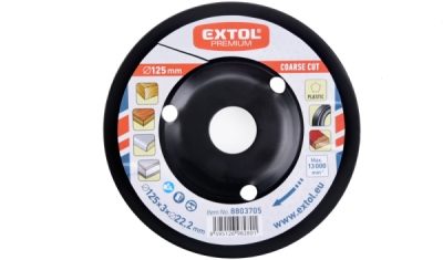Kotouč rašplový na dřevo, ⌀125x3x22,2mm, hrubý sek EXTOL PREMIUM
