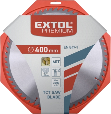 Kotouč pilový s SK plátky, ⌀400x3,6x30mm, 60T EXTOL PREMIUM