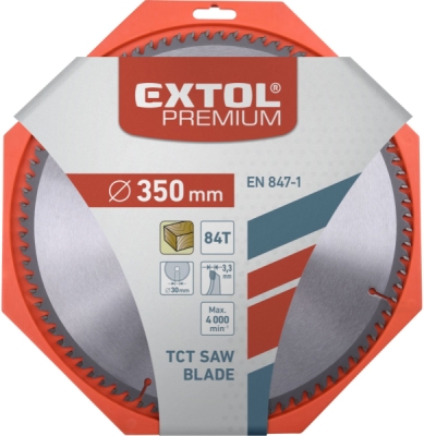 Kotouč pilový s SK plátky, ⌀350x3,3x30mm, 84T EXTOL PREMIUM