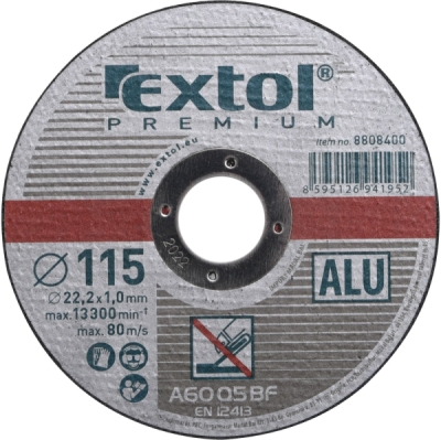 Kotouč řezný na hliník, ⌀115x1,0x22,2mm EXTOL PREMIUM