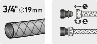 Rychlospojka na hadici, 3/4", STOP ventil, MOSAZ EXTOL PREMIUM
