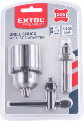 SDS redukce + hlava na vrtačku, 2-13mm EXTOL PREMIUM