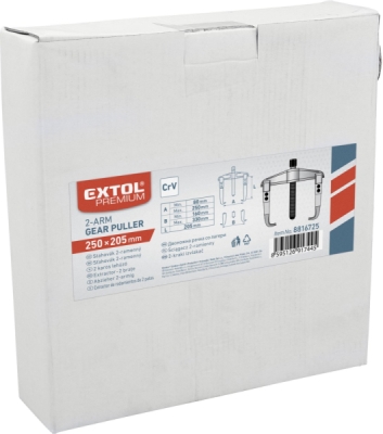 Stahovák dvouramenný, kovaný, rozpětí 250, hloubka 205mm EXTOL PREMIUM