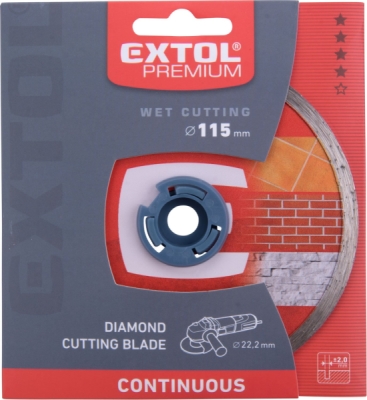 Kotouč diamantový řezný celoobvodový - mokré řezání, O 115x22,2x2mm EXTOL PREMIUM