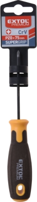 Šroubovák křížový PZ SUPERGRIP, PZ 0x75mm, CrV EXTOL PREMIUM