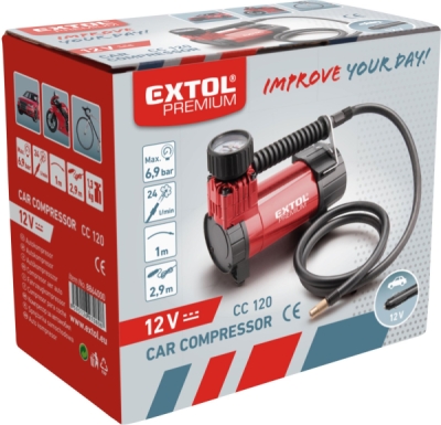 Kompresor do auta 12V, 12V, 6,9bar EXTOL PREMIUM