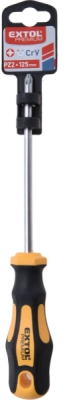 Šroubovák křížový pozidriv, PZ 2x125mm, žlutý, CrV EXTOL PREMIUM