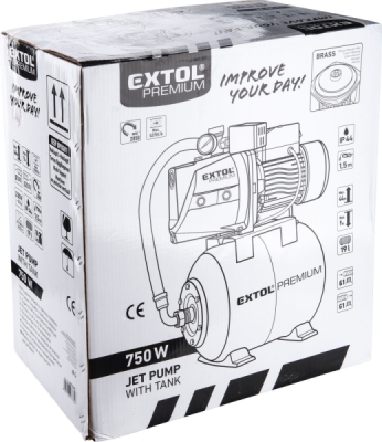 Čerpadlo proudové s tlakovou nádobou, 750W, 5270l/h, 3bar EXTOL PREMIUM