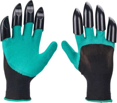 Rukavice zahradní polyesterové s latexem a drápy na pravé ruce, velikost 8" EXTOL PREMIUM
