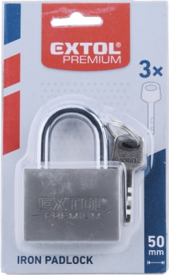 Zámek visací kovový stříbrný, 50mm EXTOL PREMIUM