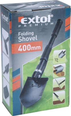 Lopatka skládací s motyčkou, délka 40cm, šířka 9,5cm EXTOL PREMIUM