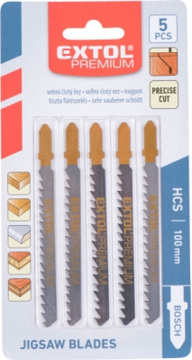 Plátky do přímočaré pily 5ks, 75x4,0mm, HCS Bosh EXTOL PREMIUM