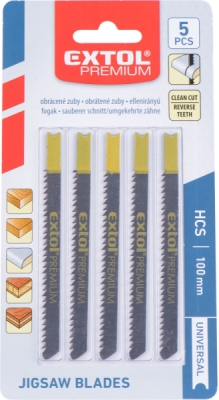 Plátky do přímočaré pily 5ks, 75x2,5mm, HCS Obrácené zuby EXTOL PREMIUM