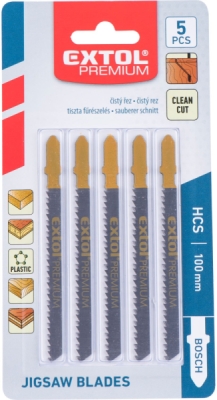 Plátky do přímočaré pily 5ks, 75x2,5mm, HCS Bosh EXTOL PREMIUM