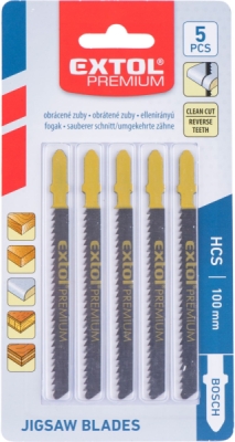 Plátky do přímočaré pily 5ks, 75x2,5mm, HCS Bosh Obrácené zuby EXTOL PREMIUM