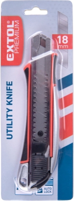 Nůž ulamovací kovový s výztuhou, 18mm Auto-lock EXTOL PREMIUM