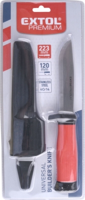Nůž univerzální s plastovým pouzdrem, 223/120mm EXTOL PREMIUM