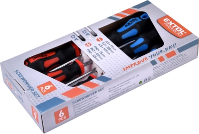 Šroubováky sada 6ks, 3x(-),3x(PH), CrV EXTOL PREMIUM