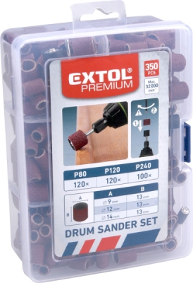 Válce brusné, sada 350ks EXTOL PREMIUM