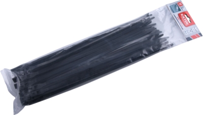 Pásky stahovací na kabely EXTRA, černé, 370x7,6mm, 50ks, nylon PA66 EXTOL PREMIUM