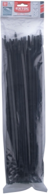 Pásky stahovací na kabely EXTRA, černé, 370x7,6mm, 50ks, nylon PA66 EXTOL PREMIUM