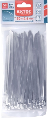 Pásky stahovací NEREZ, 150x4,6mm, 50ks EXTOL PREMIUM