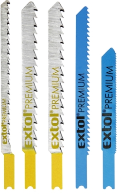 Plátky do přímočaré pily-mix, sada 5ks, Bi-metal, HSS, HCS Universal EXTOL PREMIUM